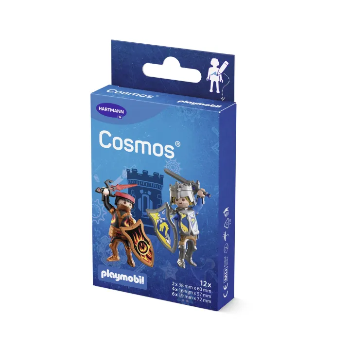 HARTMANN Cosmos Playmobil Ritter à 12 Pflasterstrips in 3 Größen