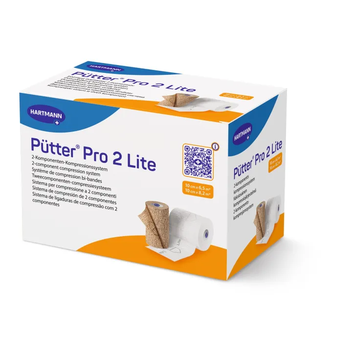 HARTMANN PütterPro 2 Lite – Kurzzug Polsterbinde Kompressionsbinde mit Langzug-Eigenschaft