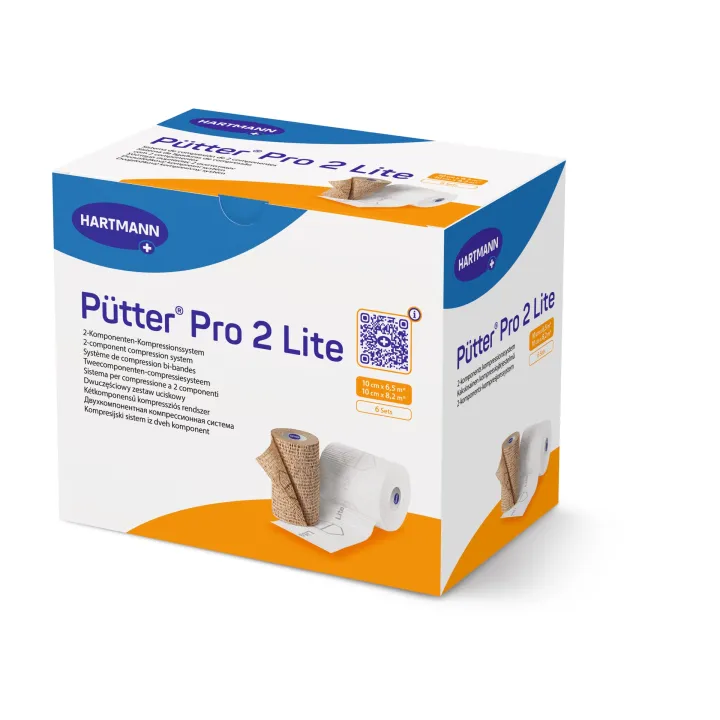 HARTMANN PütterPro 2 Lite – Kurzzug Polsterbinde Kompressionsbinde mit Langzug-Eigenschaft