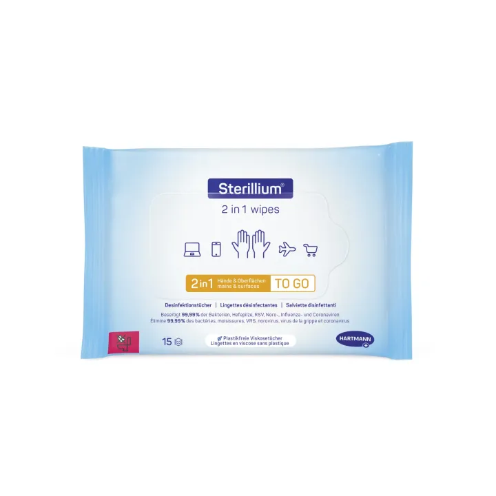 HARTMANN Sterillium 2in1 wipes – 1 Stück à 15 Tücher