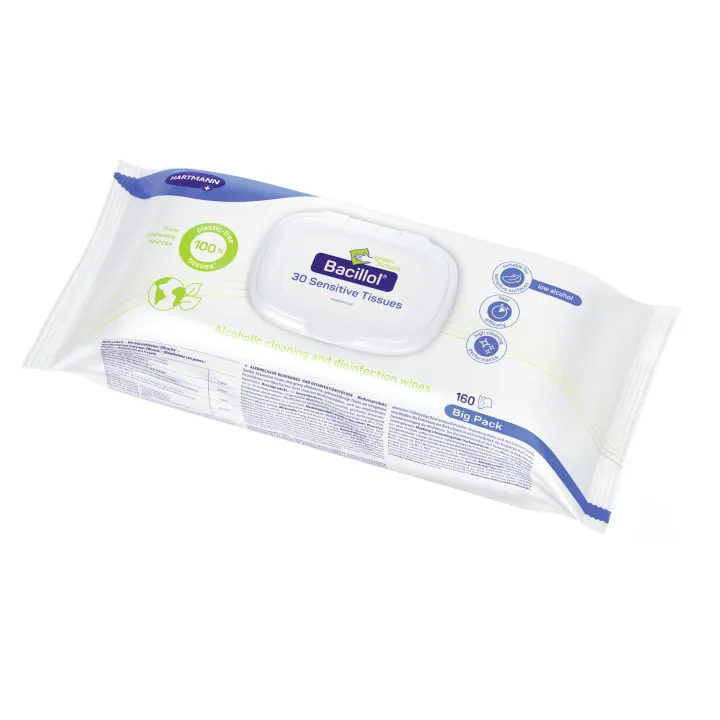 HARTMANN Bacillol 30 Sensitive Green Tissues – 1 Stück à 120 Tücher