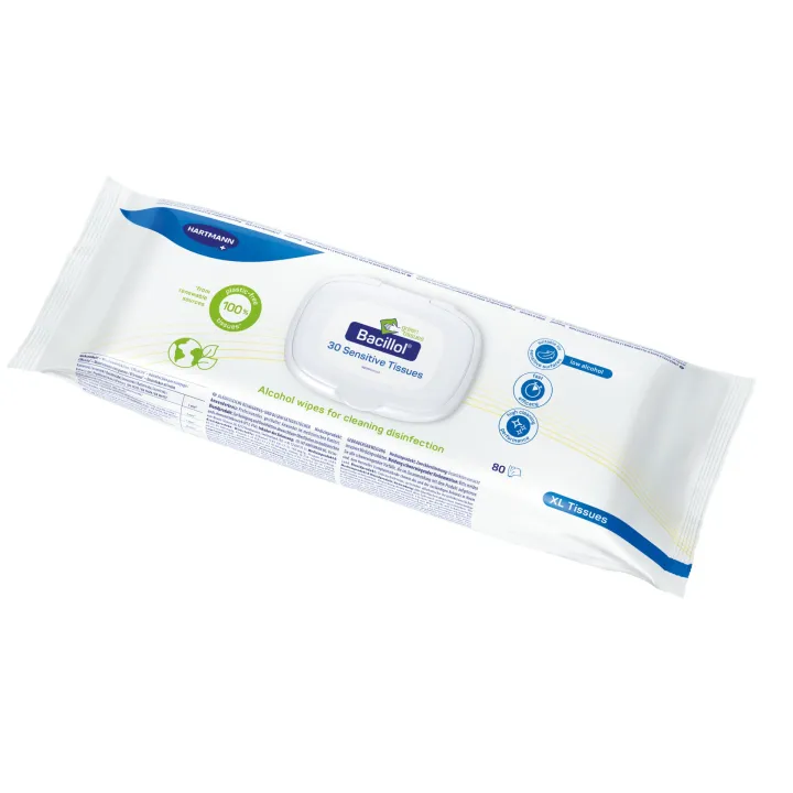 HARTMANN Bacillol 30 Sensitive Green Tissues – 1 Stück à 120 Tücher